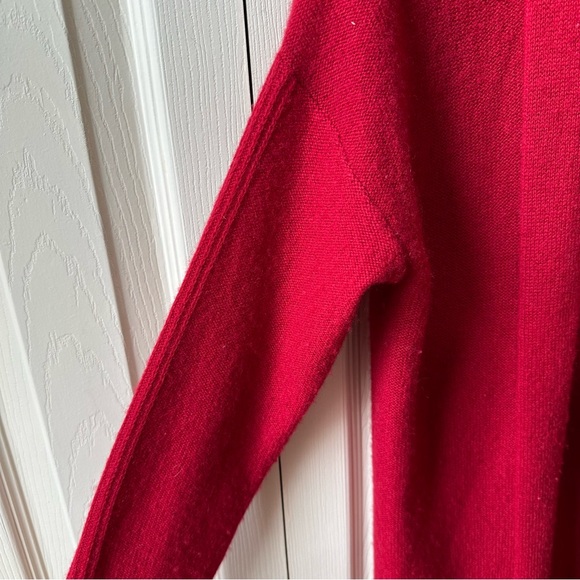 Max Studio Women’s Size S 100% Cashmere 2-Ply Knit Open Red Cardigan w/ Pockets - Picture 5 of 9